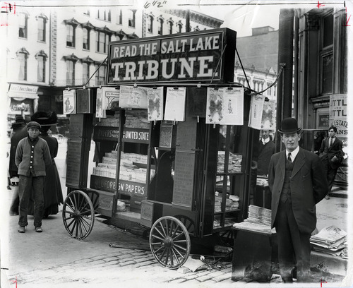 Tribune file photo

The Tribune's news wagon is seen this photo from March 23, 1910. The news wagon is currently on display at the Smithsonian.
