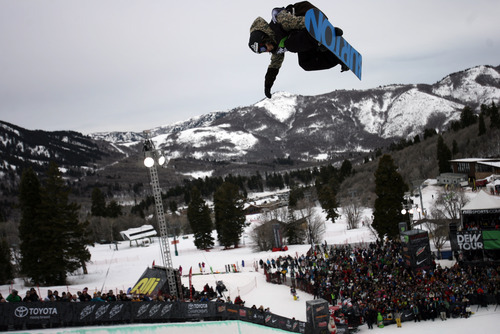 Kim Raff |The Salt Lake Tribune
Jack Mitrani competes in the snowboard superpipe men's final that is part of the Winter Dew Tour at Snowbasin in Huntsville, Utah on February 11, 2012.