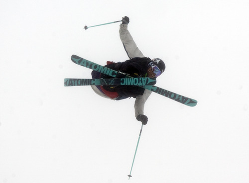 Kim Raff |  The Salt Lake Tribune
Andreas Hatveit competes during the ski slopestyle men's final at the Winter Dew Tour at Snowbasin in Huntsville on Sunday.