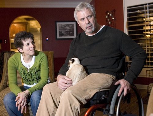 Paul Fraughton | The Salt Lake Tribune
Colleen and Stacy Hanson in their Salt Lake City home talk about how their lives have changed since Stacy was shot at Trolley Square five years ago.