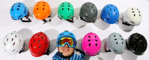 Steve Griffin  |  The Salt Lake Tribune
Trevor Jackson, a Pret athlete, displays helmets from the Park City helmet company.