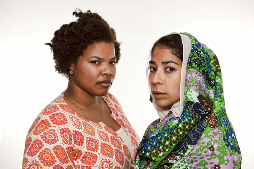 Angela Trusty plays Hafsat Abiola with Toni Lugo as Mukhtar Mai in 
