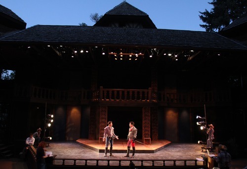 Rick Egan l The Salt Lake Tribune
Christian Barillas as Romeo, and Ben Jacoby as Tybalt, in Utah Shakespeare Festival's Romeo and Juliet,  Wednesday, June 8, 2011.