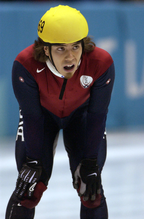 Tribune file photo
Short-track speedskater Apolo Anton Ohno won his first Olympic medal -- a silver -- after crashing on the final turn of the men's 1,000 meters at the Delta Center. Ohno went on to become the winningest American Winter Olympian, with eight career medals.