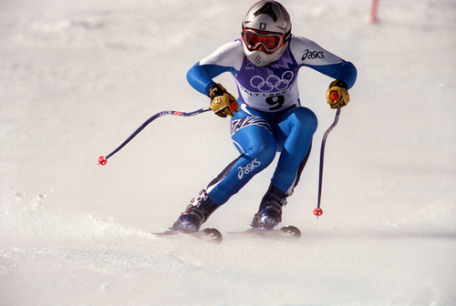 Eric Schramm | Tribune file photo
Italy's Daniela Ceccarelli wins the women's super-G at Snowbasin.