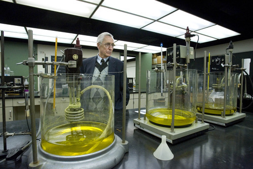 Paul Fraughton | The Salt Lake Tribune.
Spencer Seager, a chemistry professor at Weber State University,  looks over the freshman chemistry lab in the school's outdated science building. The university wants to replace the building.