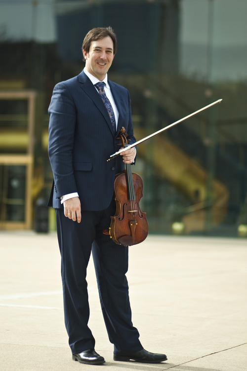 Chris Detrick  |  The Salt Lake Tribune
Utah Symphony principal violist Brant Bayless poses for a portrait outside Abravanel Hall. Bayless will perform the regional premiere of 