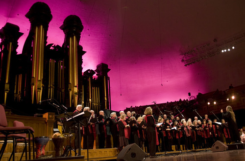 Kim Raff  |  The Salt Lake Tribune
The Chancel Choir of the First Unitarian Church of Salt Lake performs during the Salt Lake Interfaith Roundtable's Interfaith Musical Tribute 2012, 