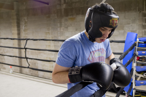 Trent Nelson  |  The Salt Lake Tribune
Danny Galloway is a 16-year-old boxer who is the best, among all ages, in the state. Galloway was photographed working out at Fight For Your Life, a boxing and fitness gym Thursday, February 23, 2012 in Salt Lake City, Utah.