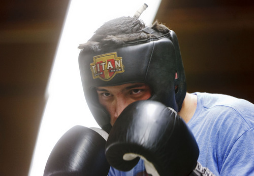 Trent Nelson  |  The Salt Lake Tribune
Danny Galloway is a 16-year-old boxer who is the best, among all ages, in the state. Galloway was photographed working out at Fight For Your Life, a boxing and fitness gym Thursday, February 23, 2012 in Salt Lake City, Utah.