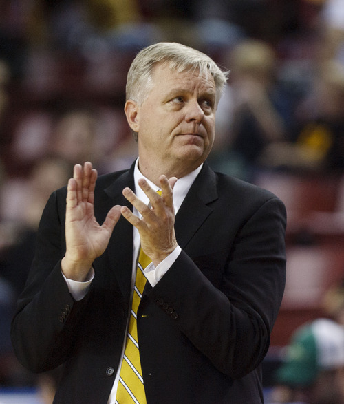 Trent Nelson  |  The Salt Lake Tribune
Orem coach Golden Holt. Orem vs. Skyline, 4A High School Basketball Championships Wednesday, February 29, 2012 at the Maverik Center in West Valley City, Utah.