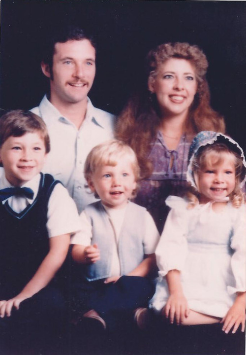 Courtesy Elaine Runyan-Simmons
A family photo taken Aug. 25, 1982, the day before Rachael was abducted. From left: Justin, Jeff, Nate, Elaine, and  Rachael Marie Runyan. Rachael was abducted from a playground in Sunset less than 15 feet from the family home.