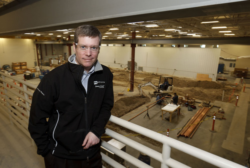 Trent Nelson  |  The Salt Lake Tribune
Peter Flanagan, the CEO at FLSmidth, overlooking the company's Technical Center where work is being done to add more laboratory and R&D space for the growing company. FLSmidth expects to hire 150 people in 2012. The company has outgrown its two new buildings, which were opened in late 2010. The company has started to put employees in conference rooms and is doubling up on cubicles.  Friday, March 2, 2012 in Midvale, Utah.