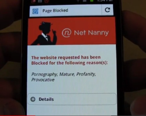 net nanny app opens settings