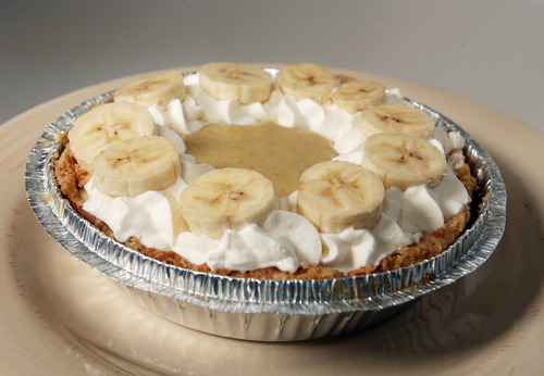 Kim Raff | The Salt Lake Tribune 

Mini's Bakery in Salt Lake City, known for its small retro-style cupcakes, is introducing a line of small pies, including banana cream pie.