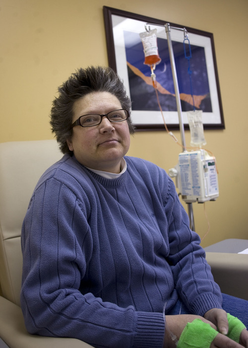 Al Hartmann  |  The Salt Lake Tribune
Brenda Olson undergoes chemotherapy with a drug, Doxil, that just months ago she was told was unavailable. She was able to get it through a rationing system developed by the drugmaker. Also to address a nationwide drug shortage, the FDA has agreed to import Doxil from overseas, which has implications for doctors and their patients.