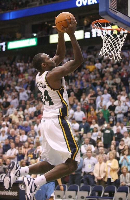 Paul Fraughton | The Salt Lake Tribune.
 Paul Millsap gets the inbounds pass but misses the shot that would have won the game for the Jazz in regulation.The Utah Jazz played the Minnesota Timberwolves at Energy Solutions Arena.
 Thursday, March 15, 2012