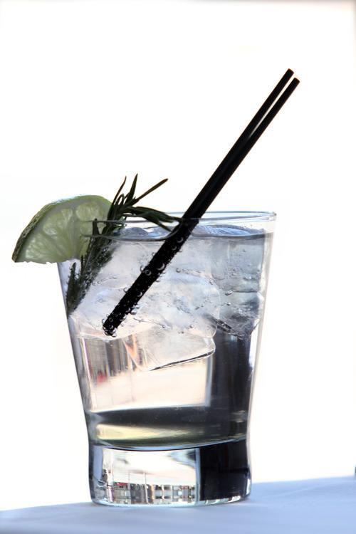 Rick Egan  | The Salt Lake Tribune 
Zy's Sapphire Rose cocktail is made with Bombay Sapphire Gin, rosemary-infused simple syrup, soda water, a rosemary sprig and lime slice for garnish.