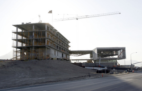 Francisco Kjolseth  |  The Salt Lake Tribune
Adobe is building a new campus in northern Utah County just below Cabela's and next to I-15 at the Lehi exit. Employees will be moving in later this year.