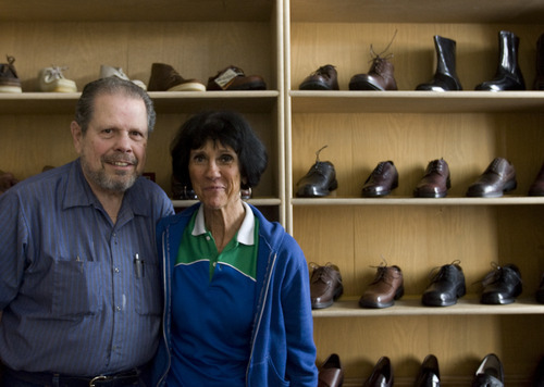 Kim Raff | The Salt Lake Tribune
Gunter and Carol Radinger are reopening The Oxford Shop in Salt Lake City.  The shoe store originally closed after the owner Richard Wirick was killed in an accident last month.