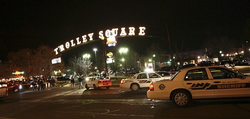 Ryan Galbraith  |  Tribune file photo
Police and emergency vehicles rush to the scene of the shooting at Trolley Square on Feb. 12, 2007.