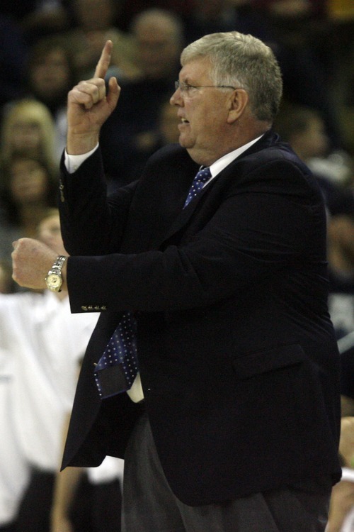 Chris Detrick  |  Tribune file photo
Utah State Aggies head coach Stew Morrill during the game at the Dee Glen Smith Spectrum in November 2011.