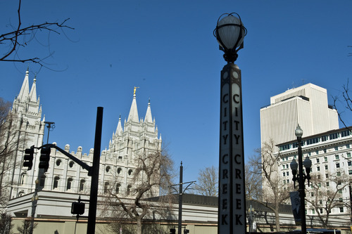 Chris Detrick  |  The Salt Lake Tribune
Temple Square as seen from City Creek Center.