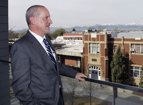 Al Hartmann  |  The Salt Lake Tribune
Westminster College named Brian Levin-Stankevich, chancellor at University of Wisconsin-Eau Claire, as its next president.  He stopped in Salt Lake City for a visit Tuesday March 27.
