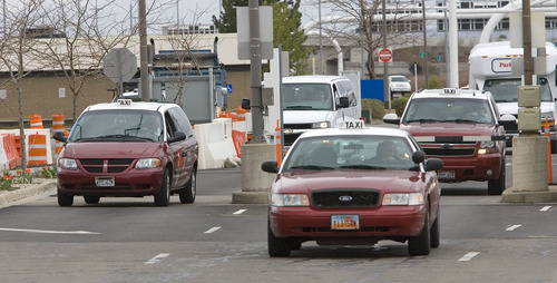 Paul Fraughton | The Salt Lake Tribune
Taxicabs at Salt Lake City International Airport on Thursday, March 29, 2012.