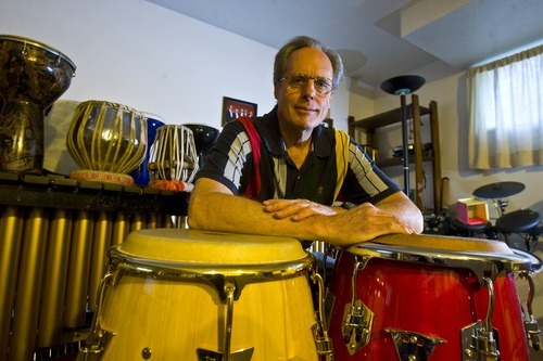 Tribune file photo
Keith Guernsey, surrounded by some of the drums and percussion instruments he has collected over the years.