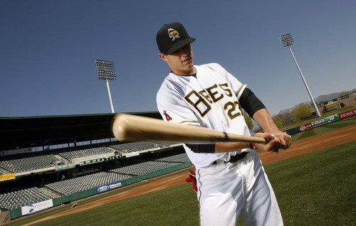 Salt Lake Bees starting pitcher Chase Silseth (29) delivers a pitch to the  plate against the Sacramento River Cats at Smith's Ballpark on April 1, 2023  in Salt Lake City, Utah. (Stephen