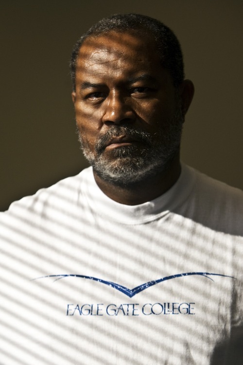 Photo by Chris Detrick | The Salt Lake Tribune 
Ron Stallworth poses for a portrait in his Criminal Justice class at Eagle Gate College Tuesday April 19, 2011.  When gangs started making a presence in Utah in the late 1980s, Ron Stallworth realized the state had a problem that wasn't going away. Stallworth drafted a report which led to the first gang task force in Salt Lake City, then later, he helped create the Salt Lake County Area Gang Project.