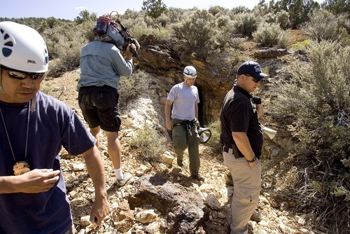 Trent Nelson  |  The Salt Lake Tribune
Media crews accompanied West Valley City police officers as they searched abandoned mine shafts west of Ely, Nev., on Friday, Aug. 19, 2011, as part of the investigation into the 2009 disappearance of Susan Powell.