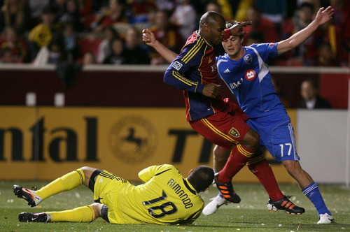 Steve Griffin/The Salt Lake Tribune


RSL goal keeper Nick Rimando makes a sliding stop during the RSL versus Montreal soccer game at Rio Tinto Stadium in Sandy Wednesday April 4, 2012.