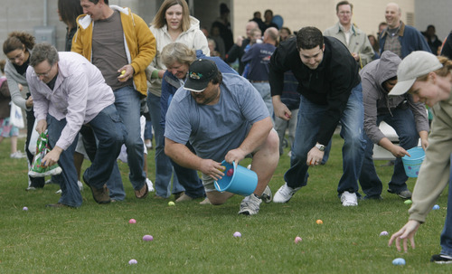 Tribune file photo
Easter egg hunts are taking place throughout northern Utah. This one took place at Bountiful City Park in 2009.