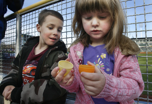 Tribune file photo
Easter egg hunts are planned throughout northern Utah. This one took place at the Bees ballpark in Salt Lake City in 2009.