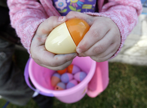 Tribune file photo
Easter egg hunts are planned throughout northern Utah. This one took place at the Bees ballpark in Salt Lake City in 2009.