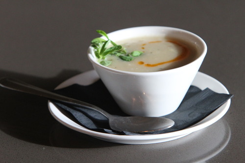 Rick Egan  | The Salt Lake Tribune 
Creamy celery root soup, at Eatery 1025, on 500 West, in Bountiful.