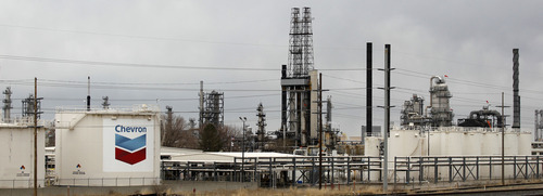 Al Hartmann  |  The Salt Lake Tribune
The Chevron refinery at 2351 N. 1100 West began operating in 1948, shortly after the discovery of the Rangely crude oil field in Western Colorado that was an important source of feedstock for the plant.