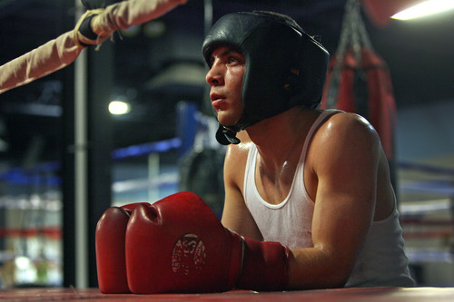 Steve Griffin/The Salt Lake Tribune


Isaac Aguilar is perhaps the state's best amateur boxer. He will be fighting in the Golden Gloves Western Regional this weekend in Murray. Here, Aguilar spars at the Muay Thai Institute in Salt Lake Cit on April 10, 2012.