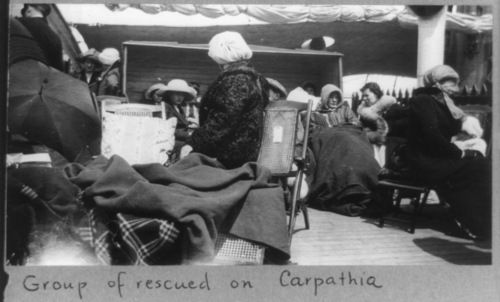Library of Congress photo

Titanic survivors onboard the Carpathia.
