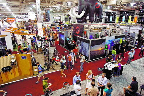 Photo by Chris Detrick  |  The Salt Lake Tribune 
People walk around thousands of exhibitors during the Outdoor Retailer Summer Market at the Salt Palace Convention Center Wednesday August 4, 2010.