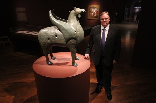 Rick Egan  | The Salt Lake Tribune 

Mark Magleby by a Griffin statue, in the Islamic Art Exhibit, at the Brigham Young University Museum of Art.