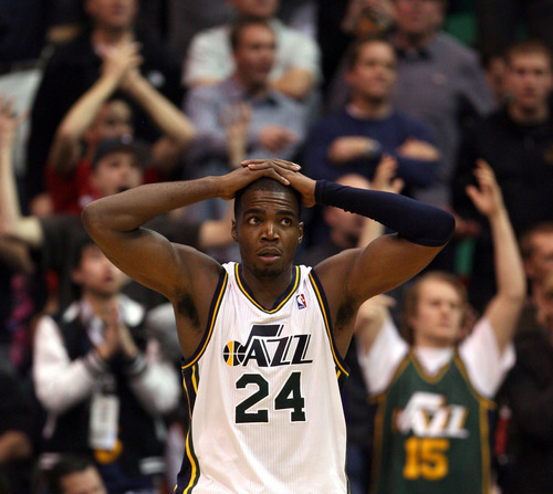 Steve Griffin  |  The Salt Lake Tribune


Utah's Paul Millsap puts his hands on his head in disbelief after being called for a charging foul late in the game against the Clippers at EnergySolutions Arena in Salt Lake City, Utah  Thursday, February 2, 2012.