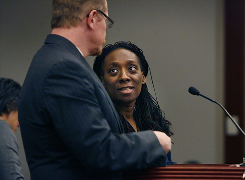 Tribune file photo
         
Nicola Irene Riley and her attorney Edwin Wall appeared at a hearing in January 2012 in Utah, after Maryland prosecutors accused her of murder in connection with a botched 2010 abortion there. The charges were dropped in March 2012.