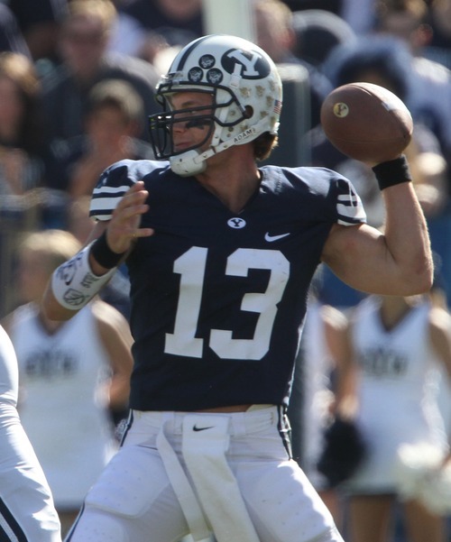 Rick Egan  | The Salt Lake Tribune 

Quarterback Riley Nelson, who helped lead BYU to a come-from-behind victory on Friday over Tulsa in the Armed Forces Bowl, will continue to be inconsistent for the Cougars in 2012, Kurt Kragthorpe believes.