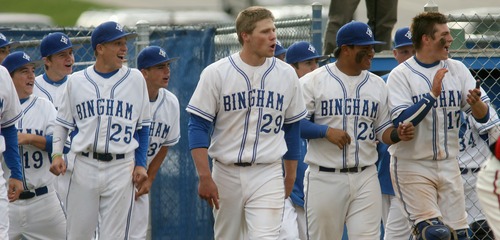 Steve Griffin/The Salt Lake Tribune


Bingham players run onto the filed after Brady Lail drove in the game winning run in the bottom of the seventh during game between against American Fork at Bingham High School in South Jordan, Utah Wednesday April 18, 2012.