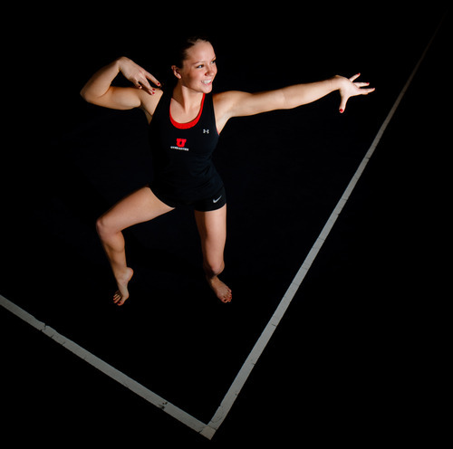 Trent Nelson  |  The Salt Lake Tribune
Utah gymnast Stephanie McAllister on Tuesday, Jan. 24, 2012, in Salt Lake City.