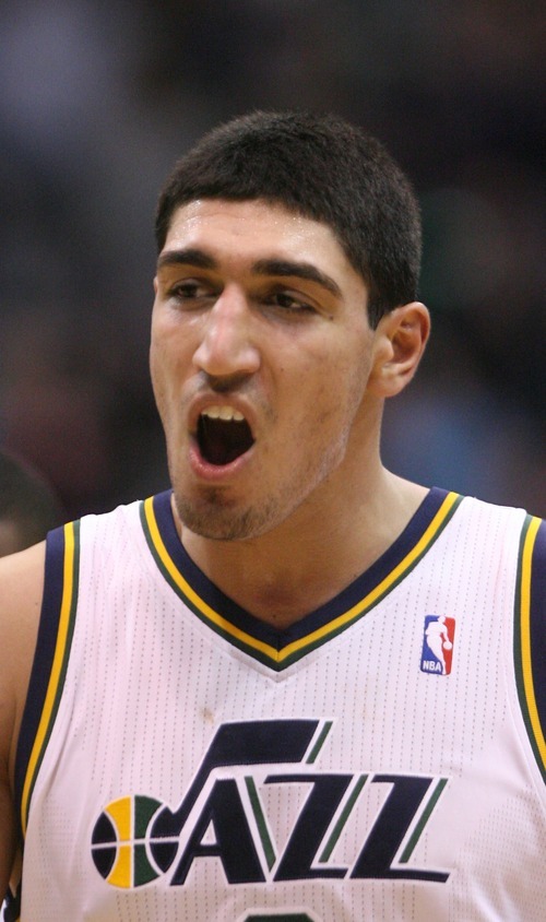 Steve Griffin  |  The Salt Lake Tribune


Utah's Enes Kanter screams his excitement as the Jazz pull away during second half action of the Utah Jazz versus Los Angeles Clippers game at EnergySolutions Arean in Salt Lake City, Utah  Tuesday, January 17, 2012.