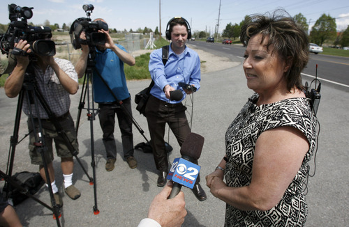 Francisco Kjolseth  |  The Salt Lake Tribune
Denice Graham, the Utah Department of Transportation employee who was reinstated after her wrongful termination in the wake of an Interstate 15 contracting scandal, speaks to the media on Tuesday, April 24, 2012. Graham, who returned to work on April 2 after a judge ruled her termination was inappropriate and ordered that she be reinstated, is negotiating with UDOT over more that $67,000 in back pay.